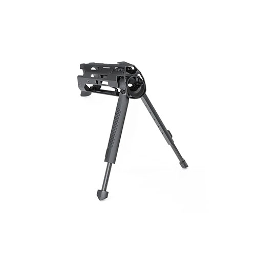 El bipode BLK LBL ofrece estabilidad única con su diseño barrel-through, movimiento fluido y patas que se pliegan, perfectas para el Tavor X95.